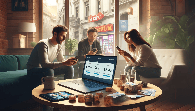 Interacción digital en casinos online con Klarna, resaltando su integración en experiencias de juego rápidas y sin complicaciones.